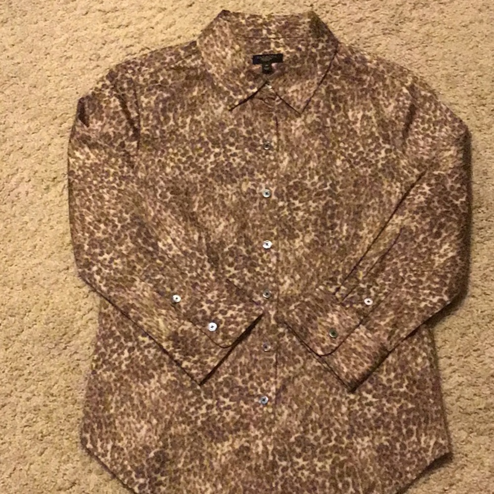 Talbots Petite Print Top Size 4P